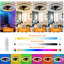 Ventilateur de plafond intelligent RVB avec télécommande - Plafonnier encastré à profil bas 18,9 po, moteur à courant continu réversible, 6 vitesses, 3 couleurs à intensité variable et RVB, faible bruit, minuterie de 4 heures, pour la cuisine du salon-583702383