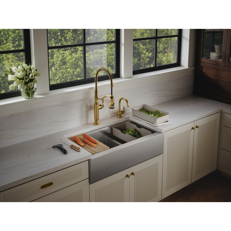 Three-Piece Workstation Sink Accessory Set, Brown