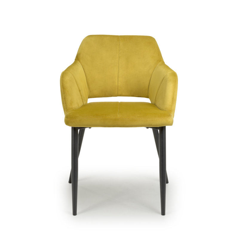 Mattera 48cm H Velvet Upholstered Armchair, Lime Gold