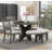 TREXM 5-piece Rustic Charm Round Dining Set with 3 Upholstered Chairs and Curved Bench-667534059-667534056