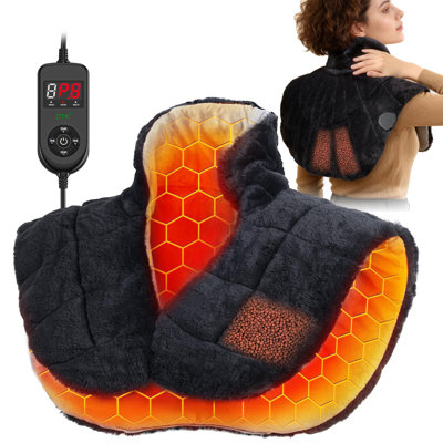 UTK Weighted Plush Heated Shoulder Wrap for Quiet Evenings & Soft Warmth