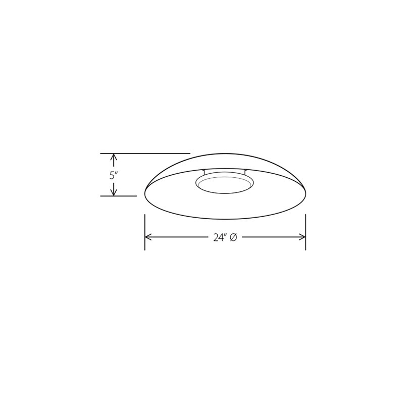 Volo 24" LED Flush Mount, 2700K, Deux