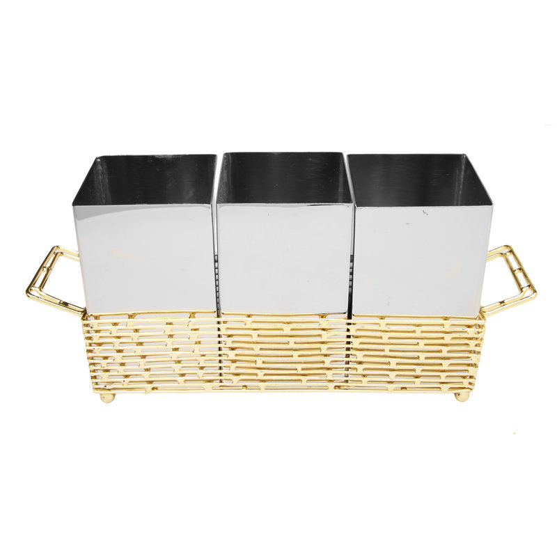 Stainless Steel Rectangle Flatware Caddy