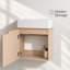 Meuble-lavabo suspendu de 45,7 cm (18 po) avec lavabo en céramique, armoire à une porte en bois clair pour salle d'eau