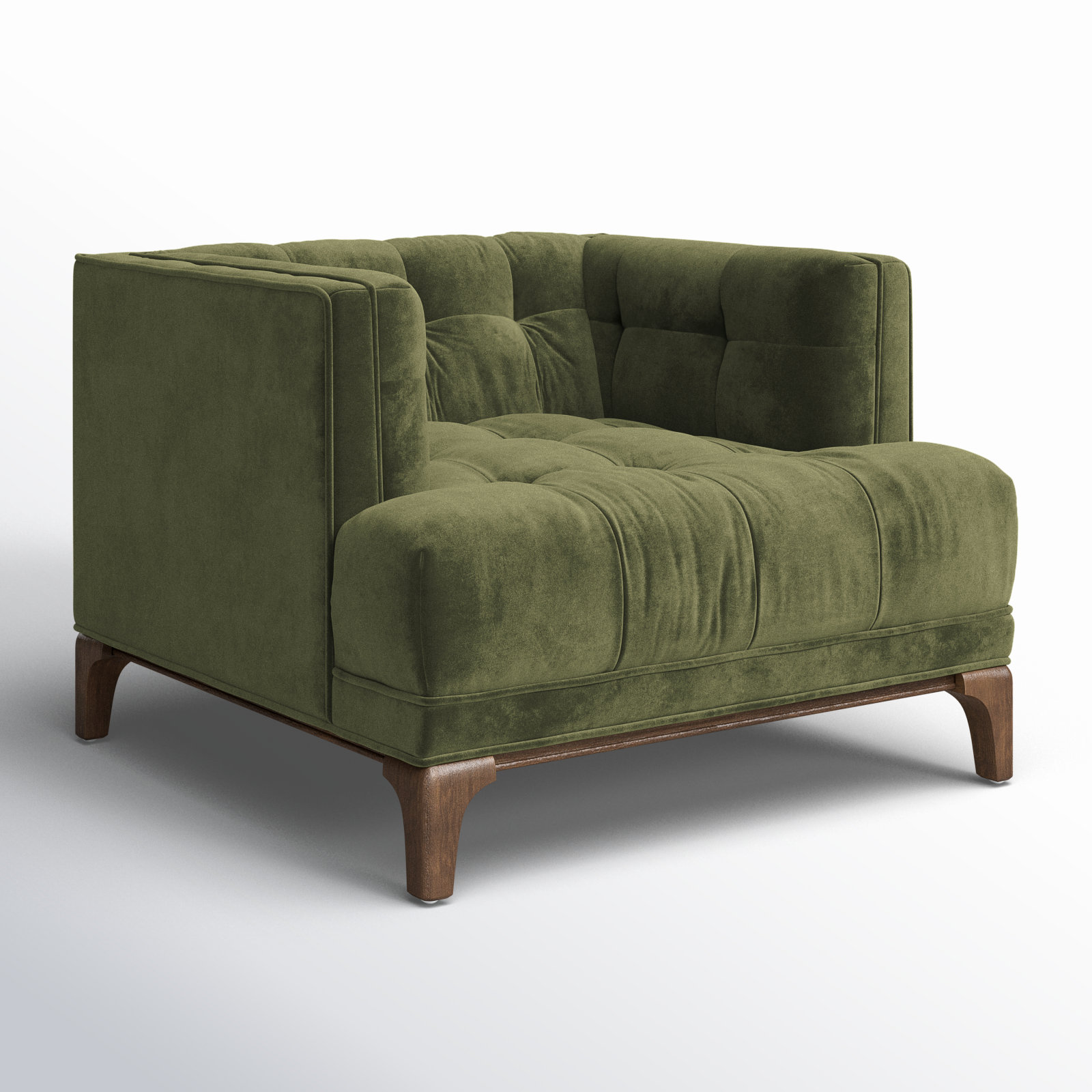 Bari Upholstered Armchair, Sapphire Olive Polyester Blend