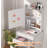 Vanity Set For Small Bedrooms, Small Space Makeup Vanity With LED Mirror, Stool & Foldable Side Tables
