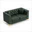 Canapé Chesterfield modulaire avec coussins capitonnés en similicuir vert pour salon, appartement-684428055