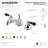 Kingston Brass Duchess Two-Handle 3-Hole Deck Mount Widespread Bathroom Faucet with Brass Pop-Up Drain-12624581