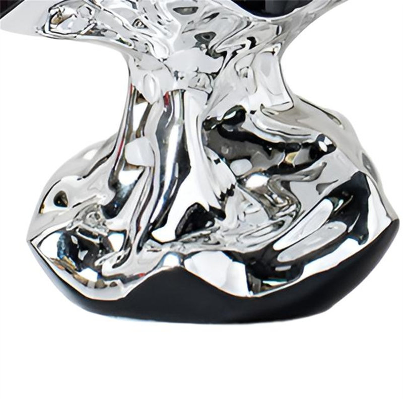 Artistic Electroplated Apple Sculpture For Modern Home Decor, 8.27" H x 6.3" W x 6.69" D