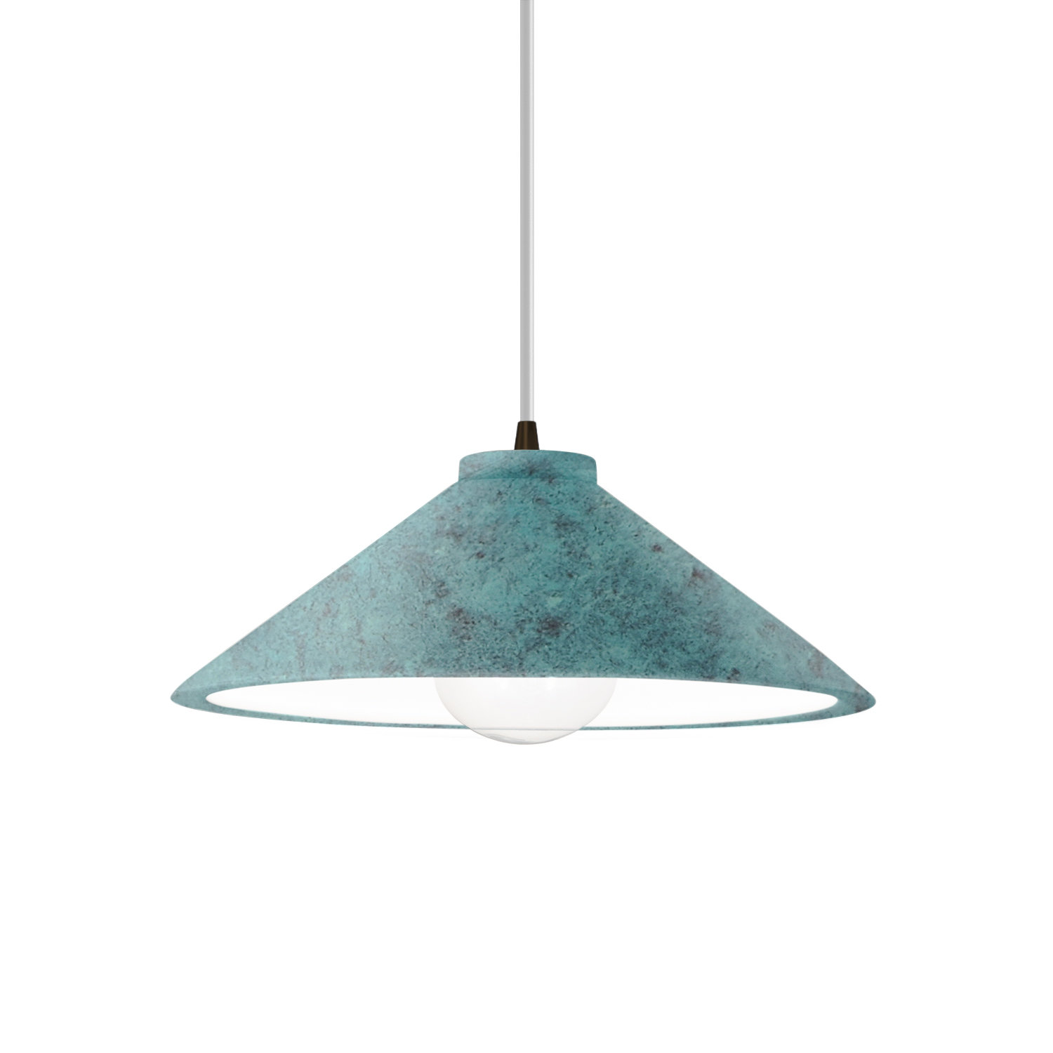 Leni Dimmable Cone Single Light Pendant, Tierra Red Slate, Dark Bronze