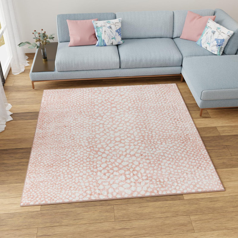 Tapis rose à motif animalier Langley Street®, Carré 7 pi 10 po