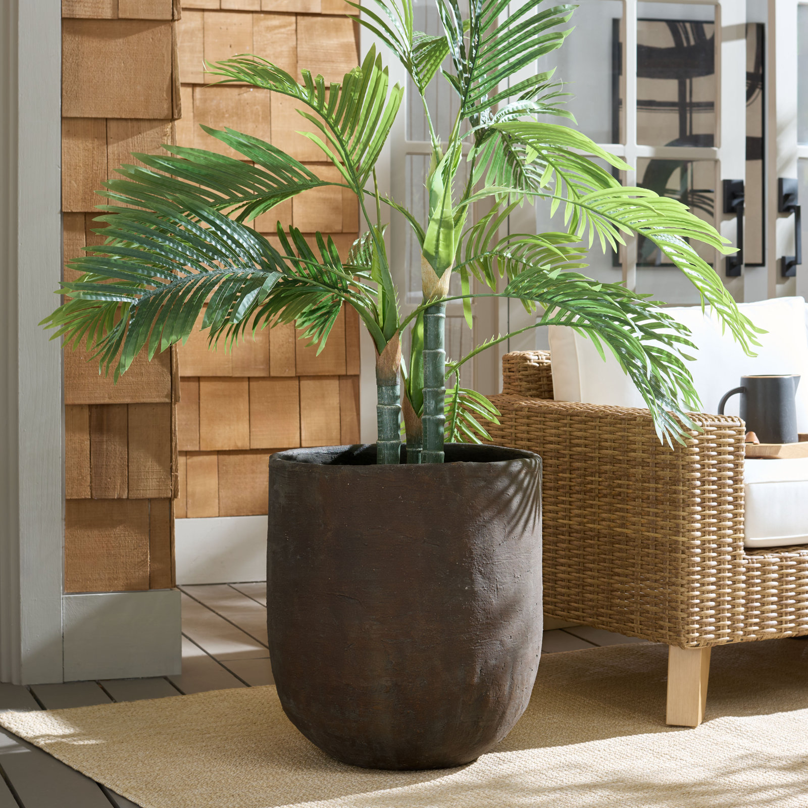 19" Pot Planter, Brown