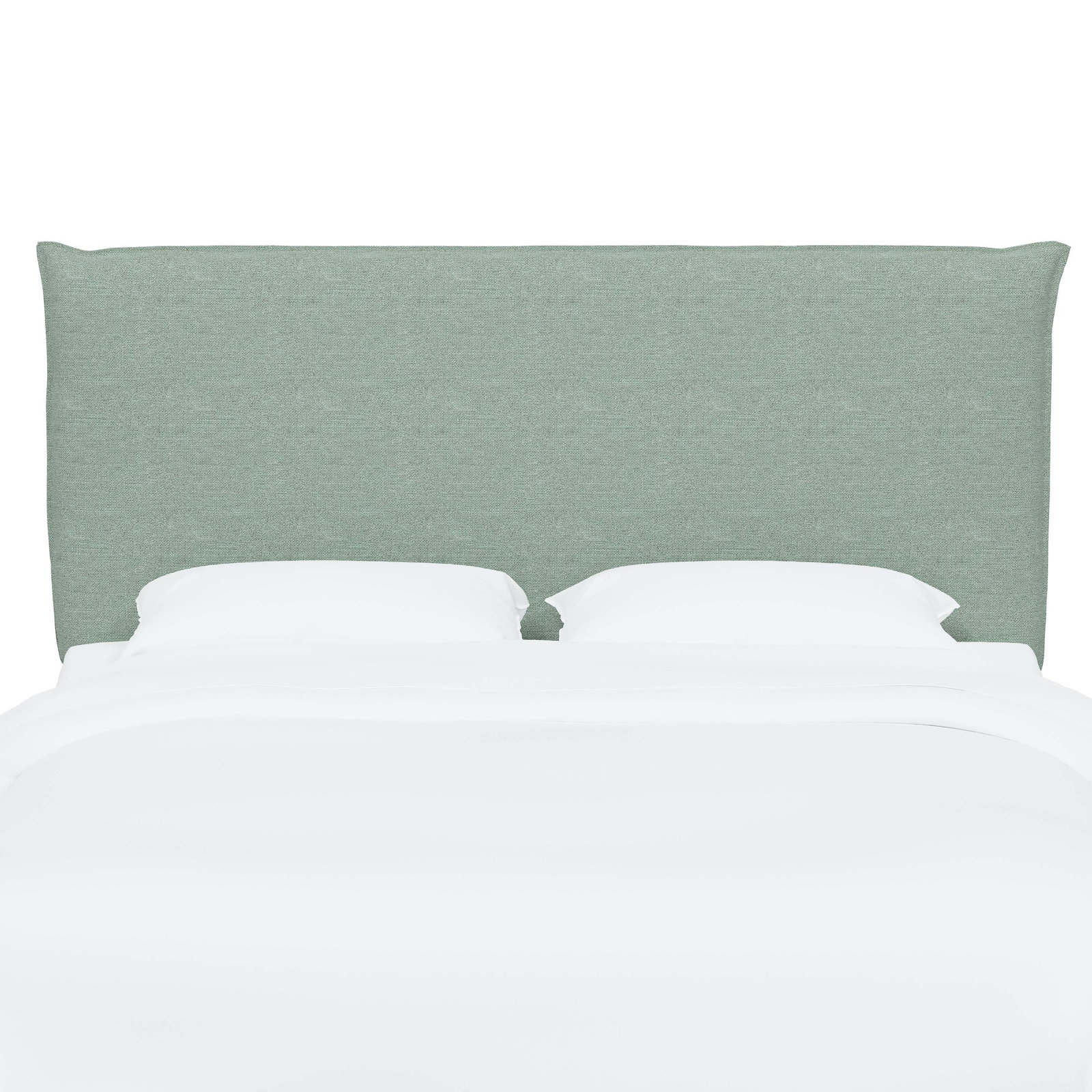 Halcyon Upholstered Headboard, California King, Textured Seafoam Linen