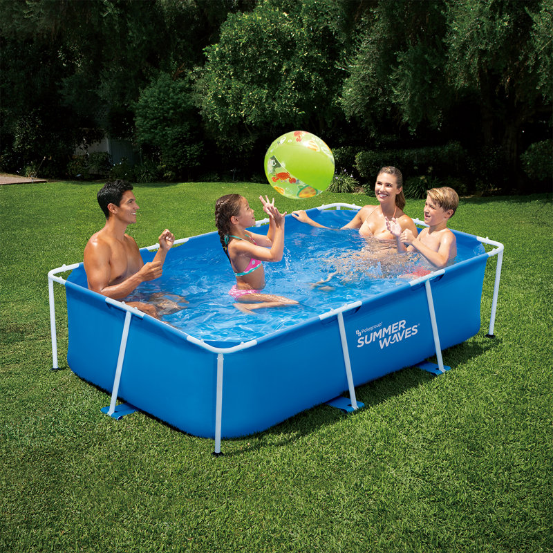 Summer Waves Rectangle Kiddie Pool 26 H x 63 W x 102.5 L