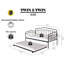 Lit de jour simple avec couchette simple, noir-208570610