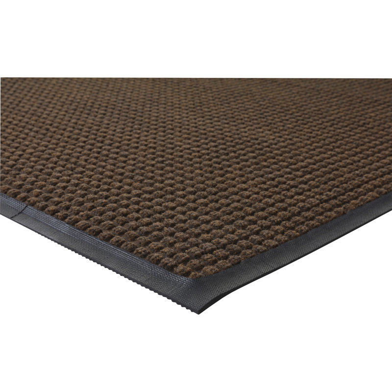 Brown Polypropylene Outdoor Waterguard Mat with Rubber Backing