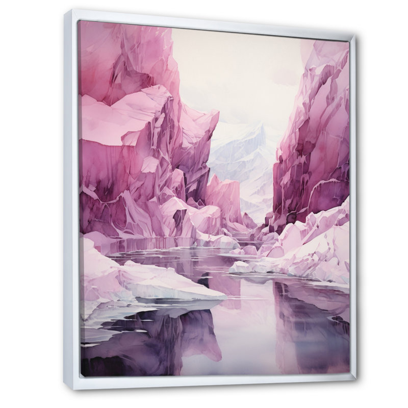 Iceberg polaire II d'Idajete - impression, H 20 po x l 12 po x P 1 po, Cadre flottant blanc