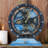 Desk wooden Clock Round 10 inches with Real Moving Gears (Transformable into a Wall Clock - detachable base) Canada Collection-1049897950