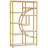 68.89"Height Industrial 5-Tier White & Gold Corner Etagere Bookshelf With 9 Open Shelves Storage Organizer For Living Room-2090850232