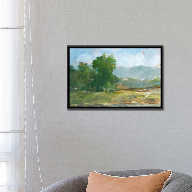 « mountain backdrop ii », impression sur toile, H 18 po x l 26 po x P 1,5 po, Toile avec cadre noir, Pas de tapis