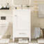 Meuble-lavabo moderne avec lavabo en céramique, tiroir et porte à fermeture en douceur, organisateur de porte à double couche, tiroir de séparation, patins réglables - conception de rangement peu encombrante-122725655-122725654
