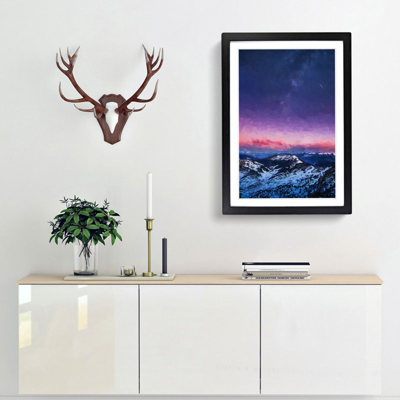 The Dolomites in Italy in Abstract - Picture Frame Graphic Art Print, 36cm H x 27cm W x 2cm D, Black Framed