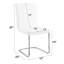 Chaise d'appoint rembourrée blanche et chromée 23 po Buehrer (ensemble de 2), chaises de salle à manger, chaises de cuisine