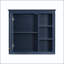 Pharmacie murale 30 x 28 avec 3 tablettes ouvertes et tablette réglable - bleu-130039166