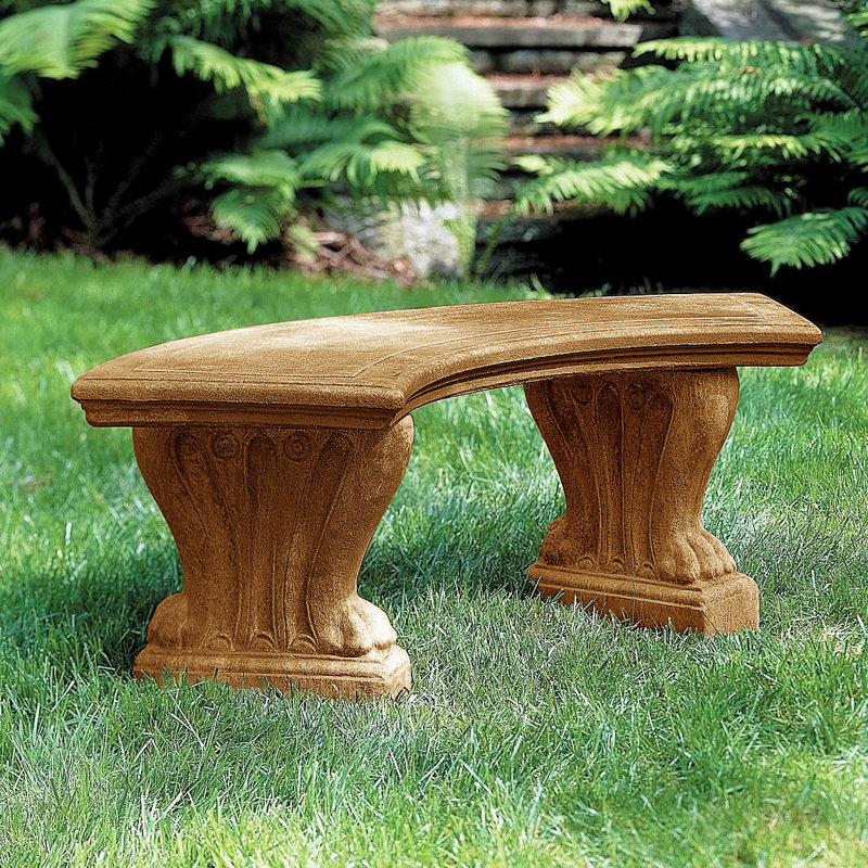 Malagrida Concrete Outdoor Bench, Travertine