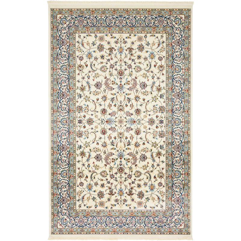 Jackson Oriental Indoor Rug, Rectangle 5'3" x 8', Ivory/Blue
