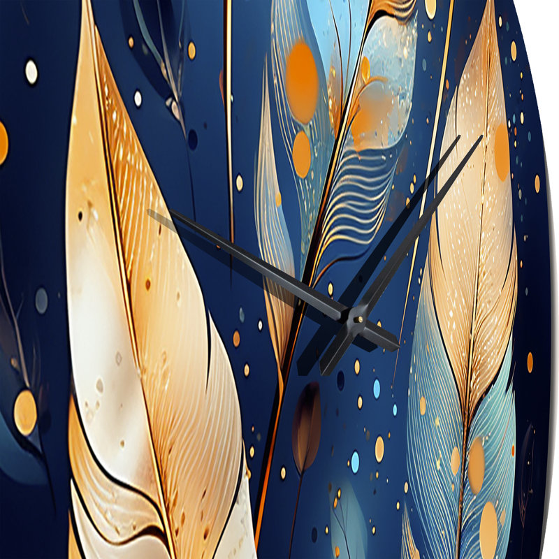 Horloge murale Boho Glam Feathres on Cosmic III, Très grand