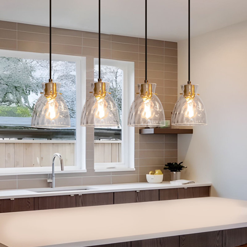 4 - Light Kitchen Island Linear Pendant Light