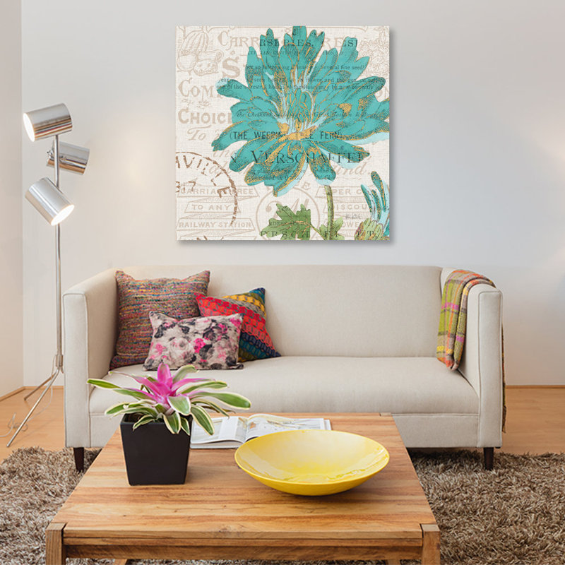 «Bookshelf Botanical IV», reproduction d'impression sur toile, H 26 po x l 26 po x P 1,5 po, Toile tendue, Pas de tapis