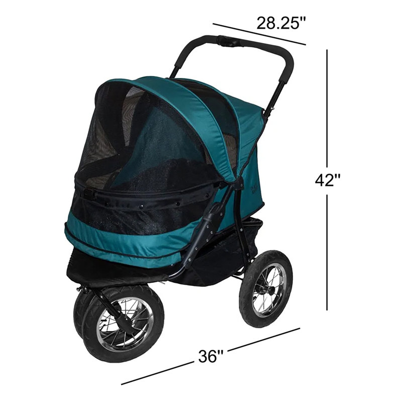 Foldable Pet Jogger Stroller, Pine Green