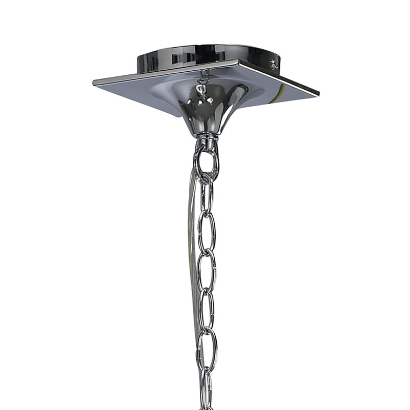 Eurich 3 - Light Shaded Chandelier, Polished Chrome/Black