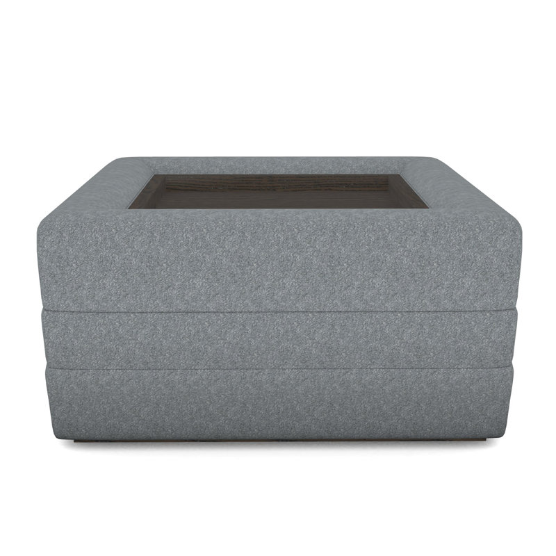Boyden Ottoman with Wood Tray, Ian Pewter, Havana