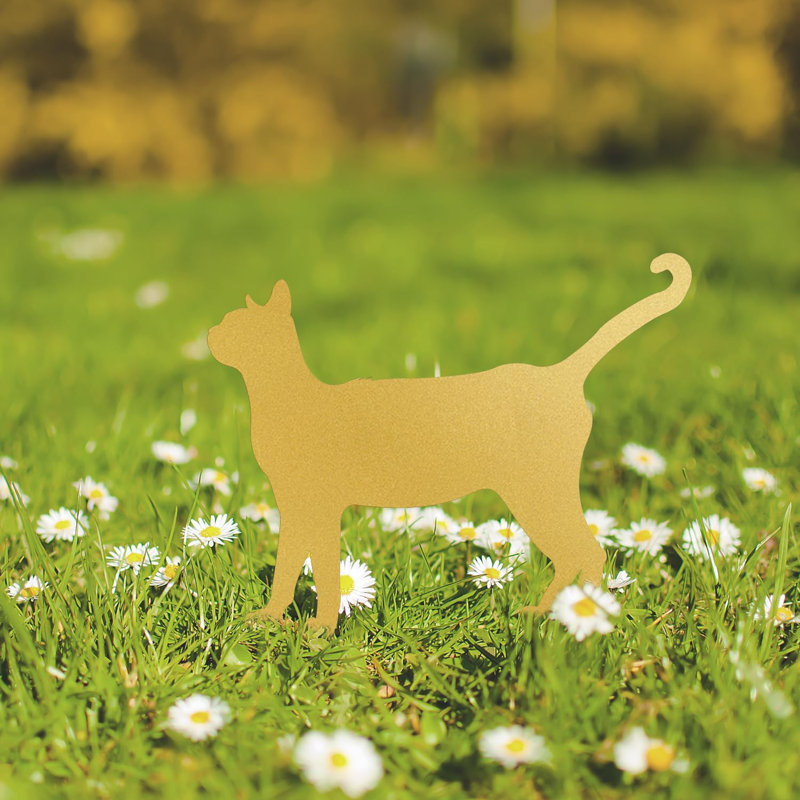 À la recherche d'un chat - accents en métal, chat en métal, cadeau de décorations, signe de jardin extérieur, Blanc