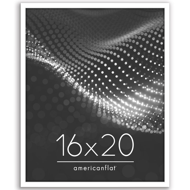 Americanflat Picture Frame - Thin Border Poster Frame with Plexiglass for Wall Display, 16" x 20", White