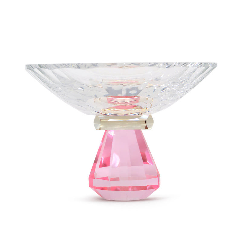 Bol à bonbons en cristal avec base rose / orange