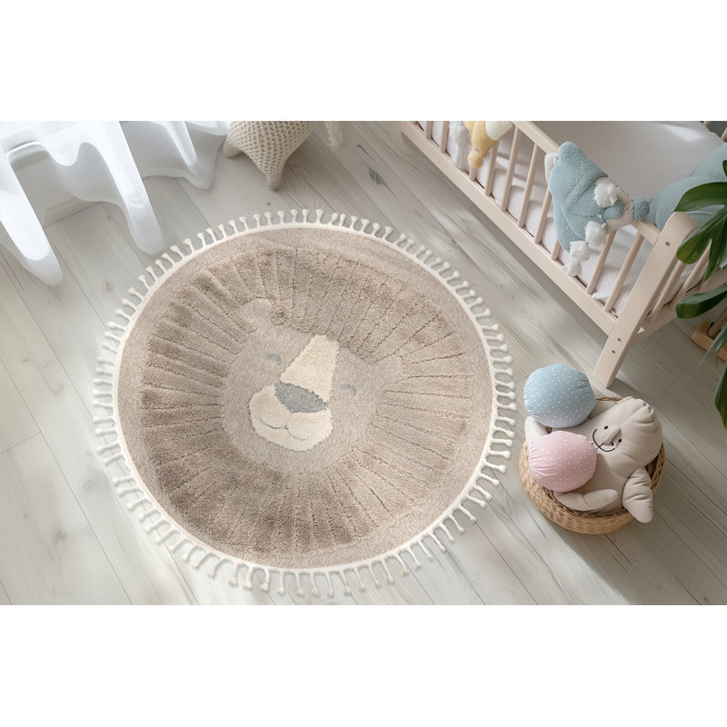 Davion Animal Print Area Rug, Round 133cm