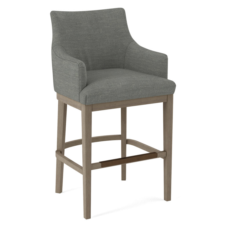 Upholstered Stool, 61630-74, Weathered Gray