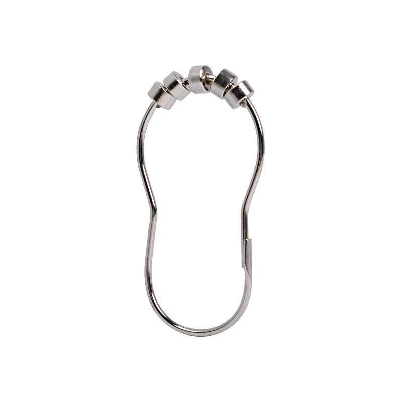 Steel Shower Curtain Hook, Chrome