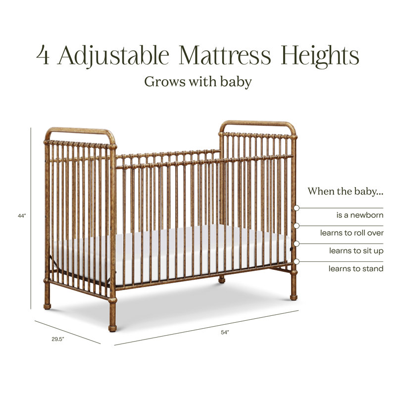 Abigail 3-in-1 Convertible Crib, Vintage Gold