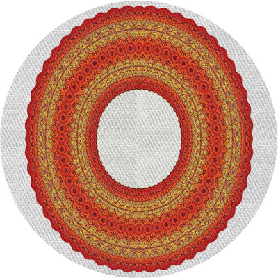 Tapis rouge / jaune / gris