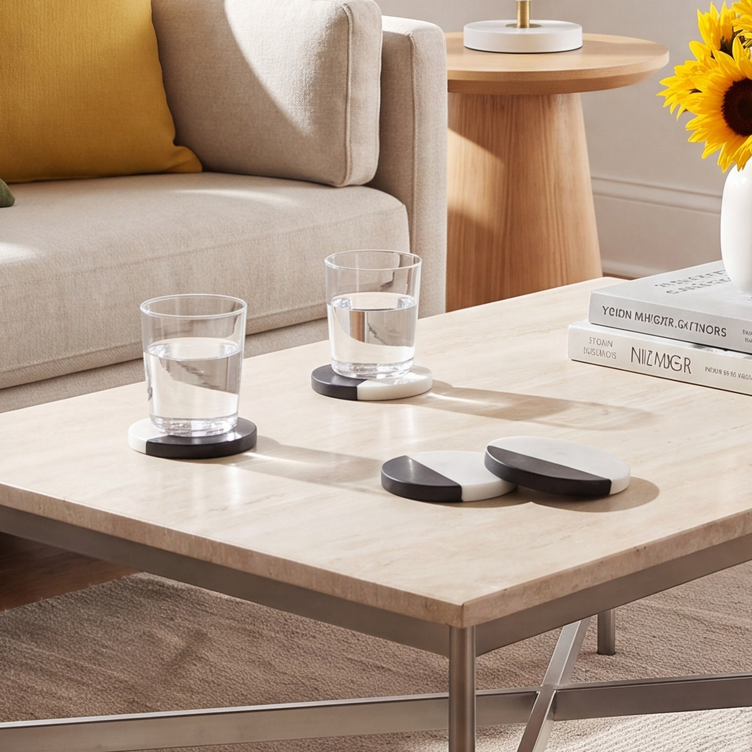 Crum Marble Coaster Set