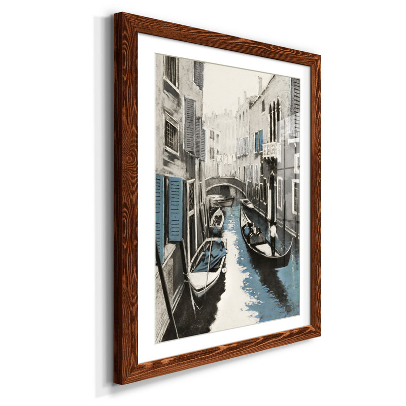 Venise II - reproduction d'art, H 31,5 po x l 23,5 po x P 1,5 po, Papier avec cadre érable, Blanc