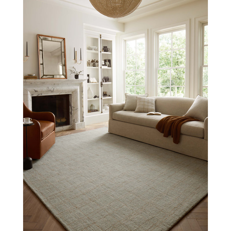 Polly Fog and Wheat Hand-Tufted Wool Area Rug 7'-9" x 9'-9"