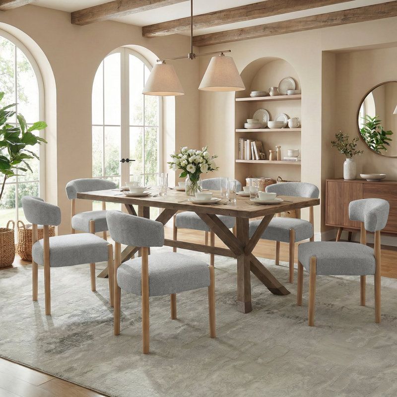 19.1'' H Upholstered Side Dining Chair (Set Of 6), Gray