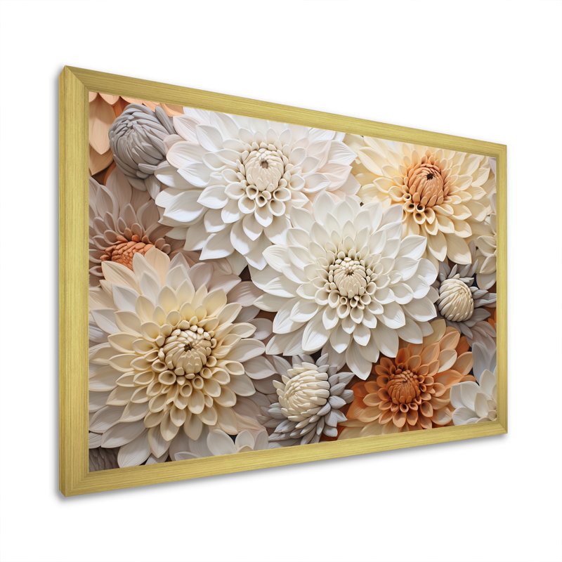 Minimalisme mamans peinture en beige II - impressions d'art mural de mamans, Cadre doré simple, H 30 po x l 40 po x P 1,5 po