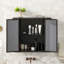 Armoire de salle de bain murale avec 2 portes en miroir et tablette ouverte, armoire de rangement Farmhouse-1249814589